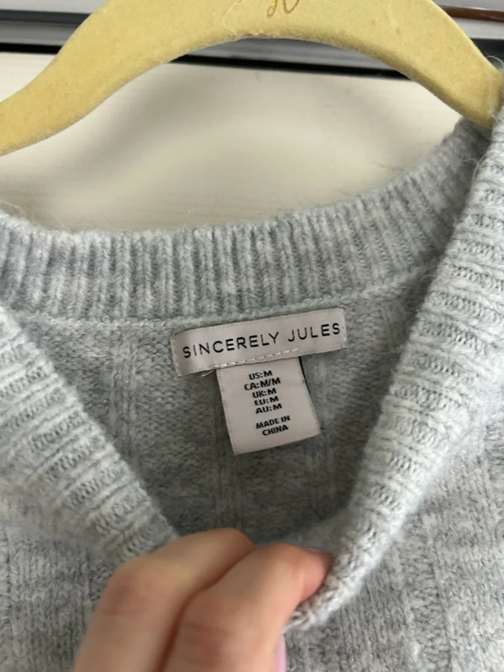 Sincerely Jules Light Gray Ribbed Crewneck Sweater - Picture 2 of 2